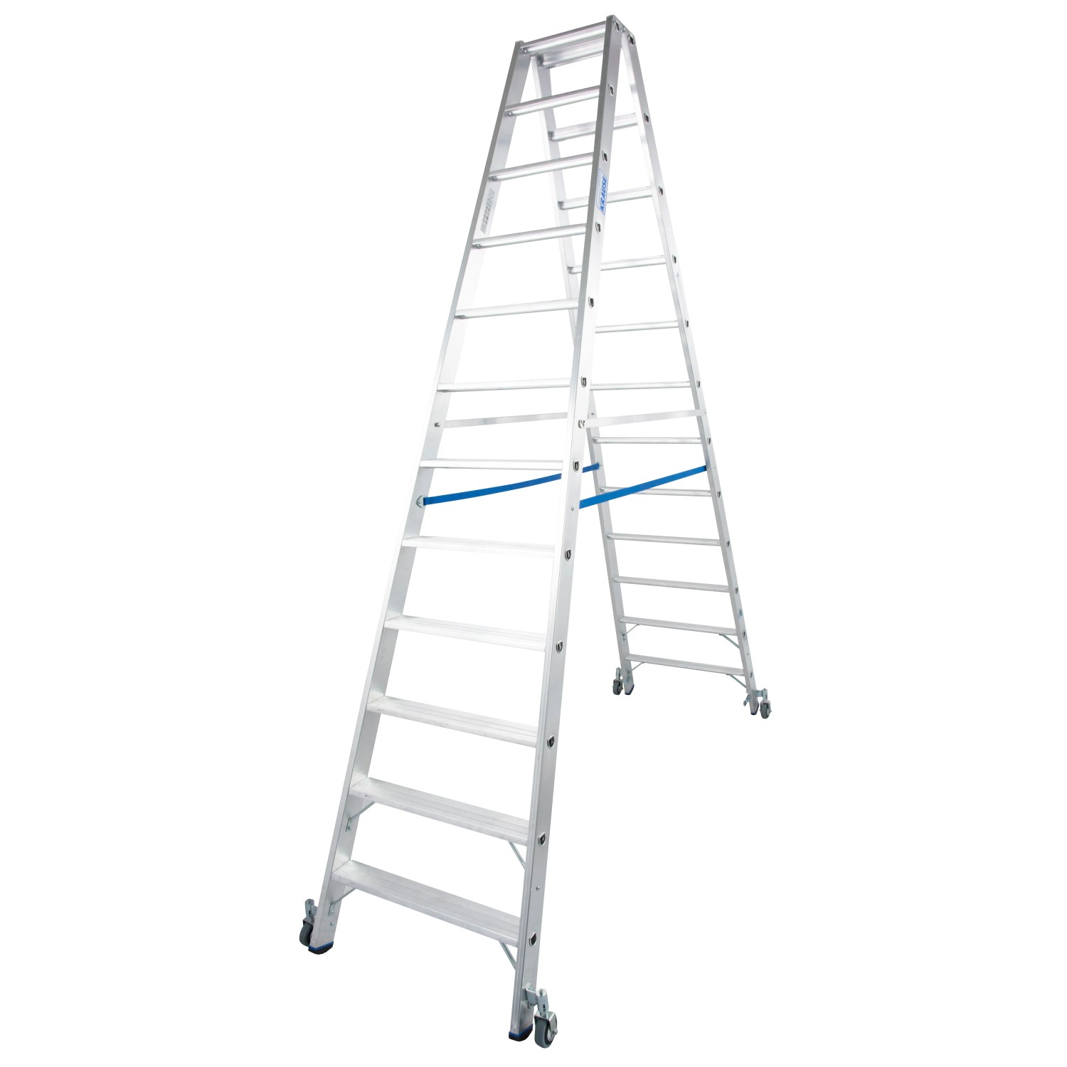 Krause Doppelleiter Stabilo 2 x 12 Stufen Fahrbar 280 cm x 88 cm x 233 cm