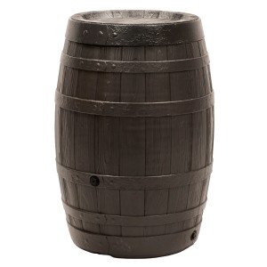 Braune Waterform Regentonne Botaqua 250 l in Fassoptik für den Garten.