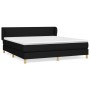 Schwarzes vidaXL Boxspringbett 180x200 cm mit Matratze und Kopfteil.