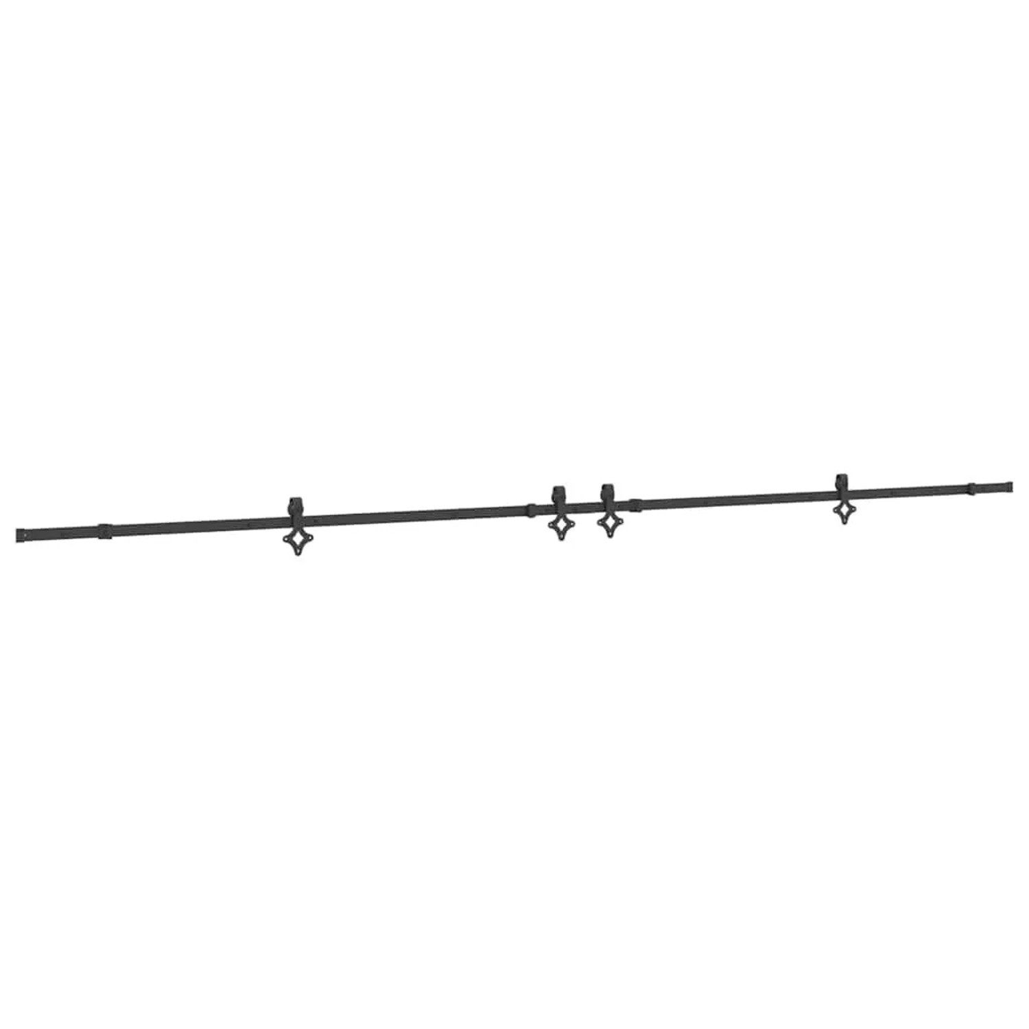 vidaXL Schiebetürbeschlag-Set 427 cm Stahl Schwarz 3295792