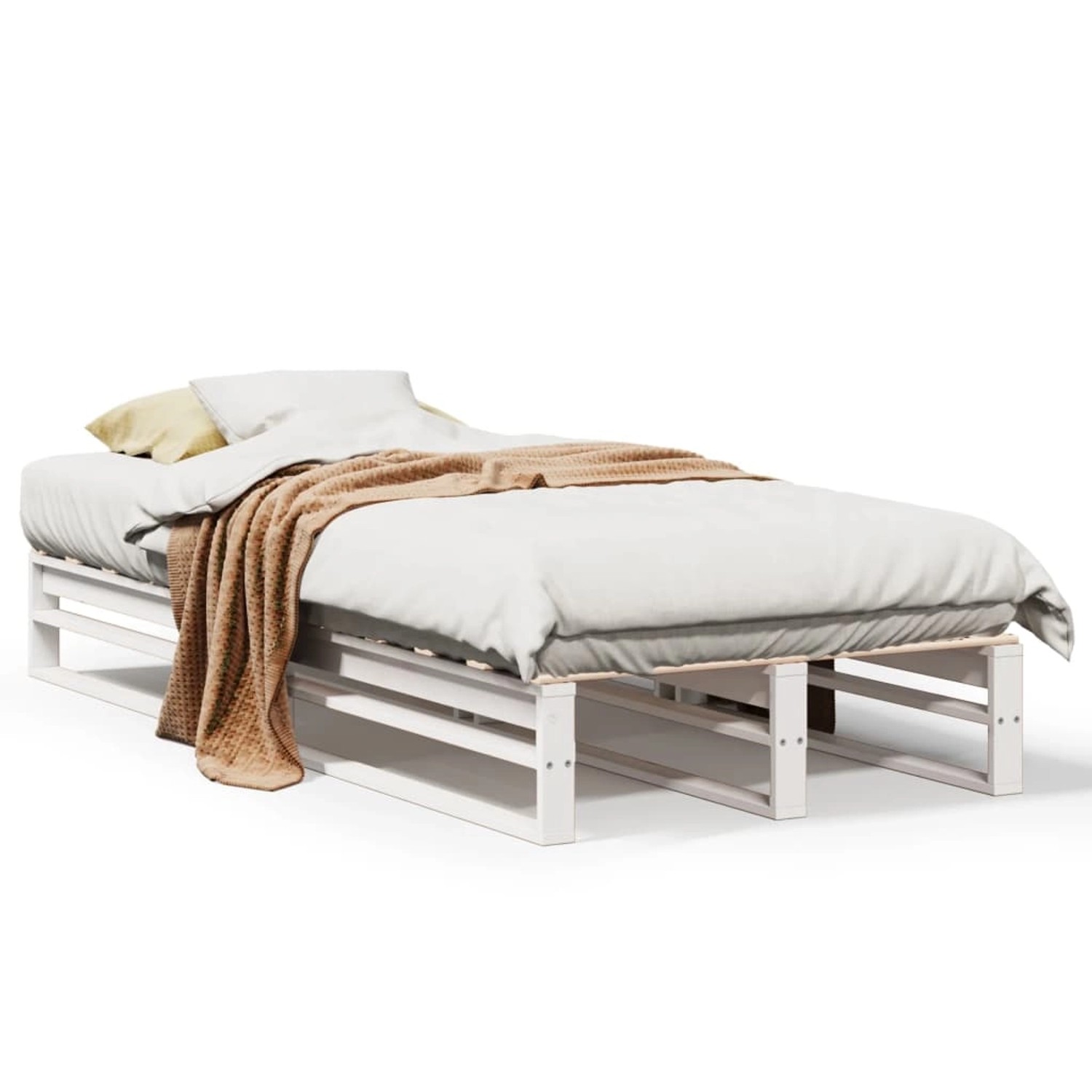 vidaXL Massivholzbett ohne Matratze Weiß 90x200 cm Kiefernholz 850834 günstig online kaufen
