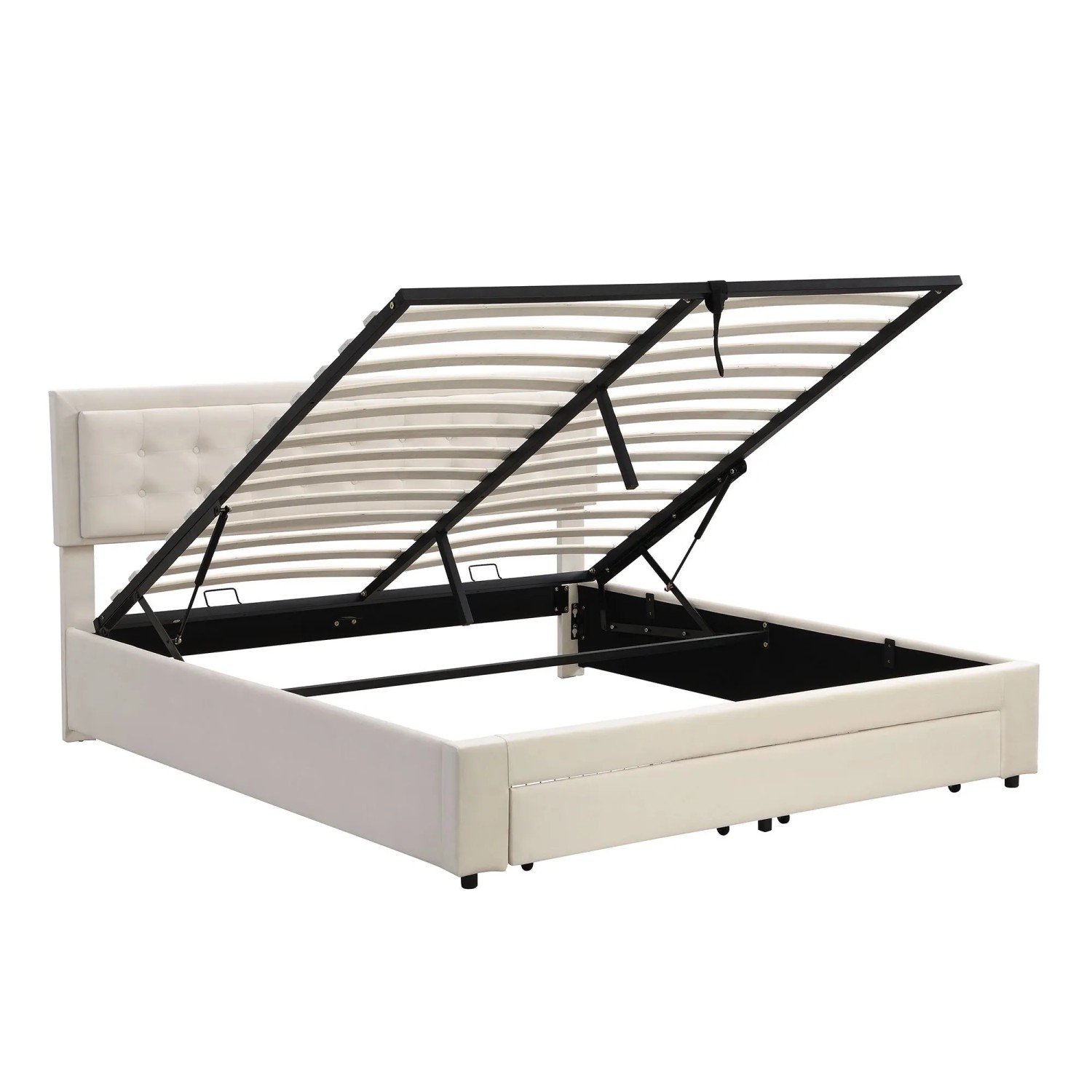 Okwish Polsterbett 160×200 Doppelbett Mit 2 Schubladen Ohne Matratze