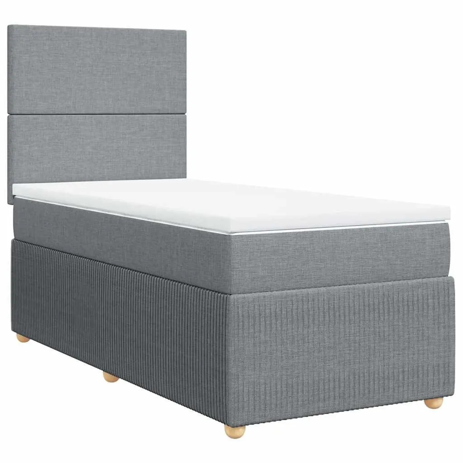 vidaXL Boxspringbett mit Matratze Hellgrau 80x200 cm Stoff 3294176 günstig online kaufen
