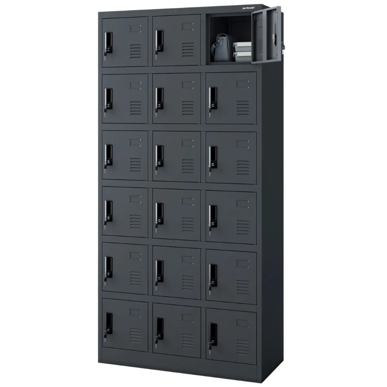 JAN NOWAK Schließfachschrank Spind KAROL 18 Fächer 185 x 90 x 40 cm Anthrazit