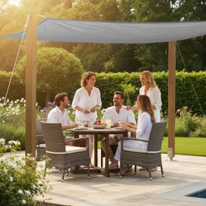 Relaxdays Sonnensegel HDPE Dunkelgrau Atmungsaktiv 3 m x 3 m