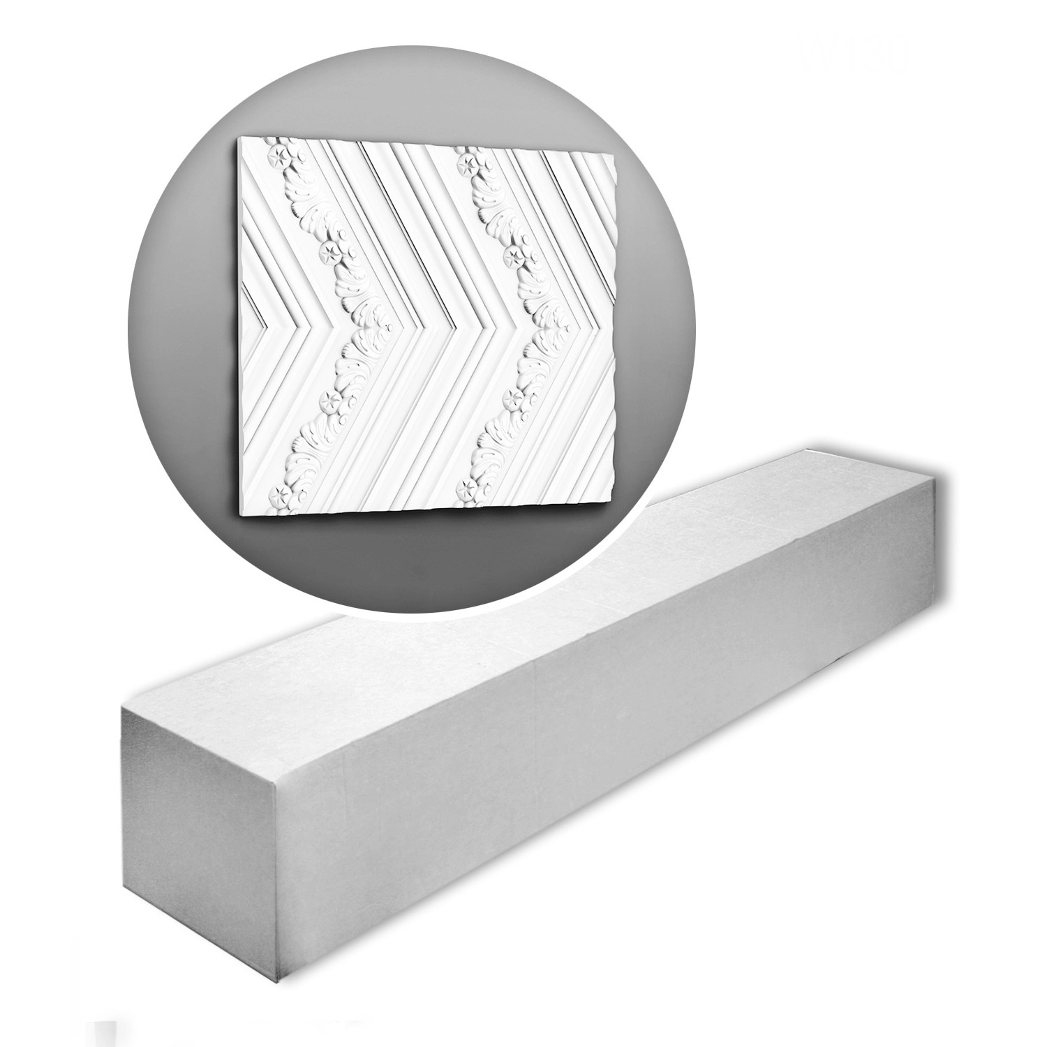 ORAC DECOR W130-Box LUXXUS 3D Wandpaneel 1 Karton Set mit 4 Paneelen 8 m Weiß