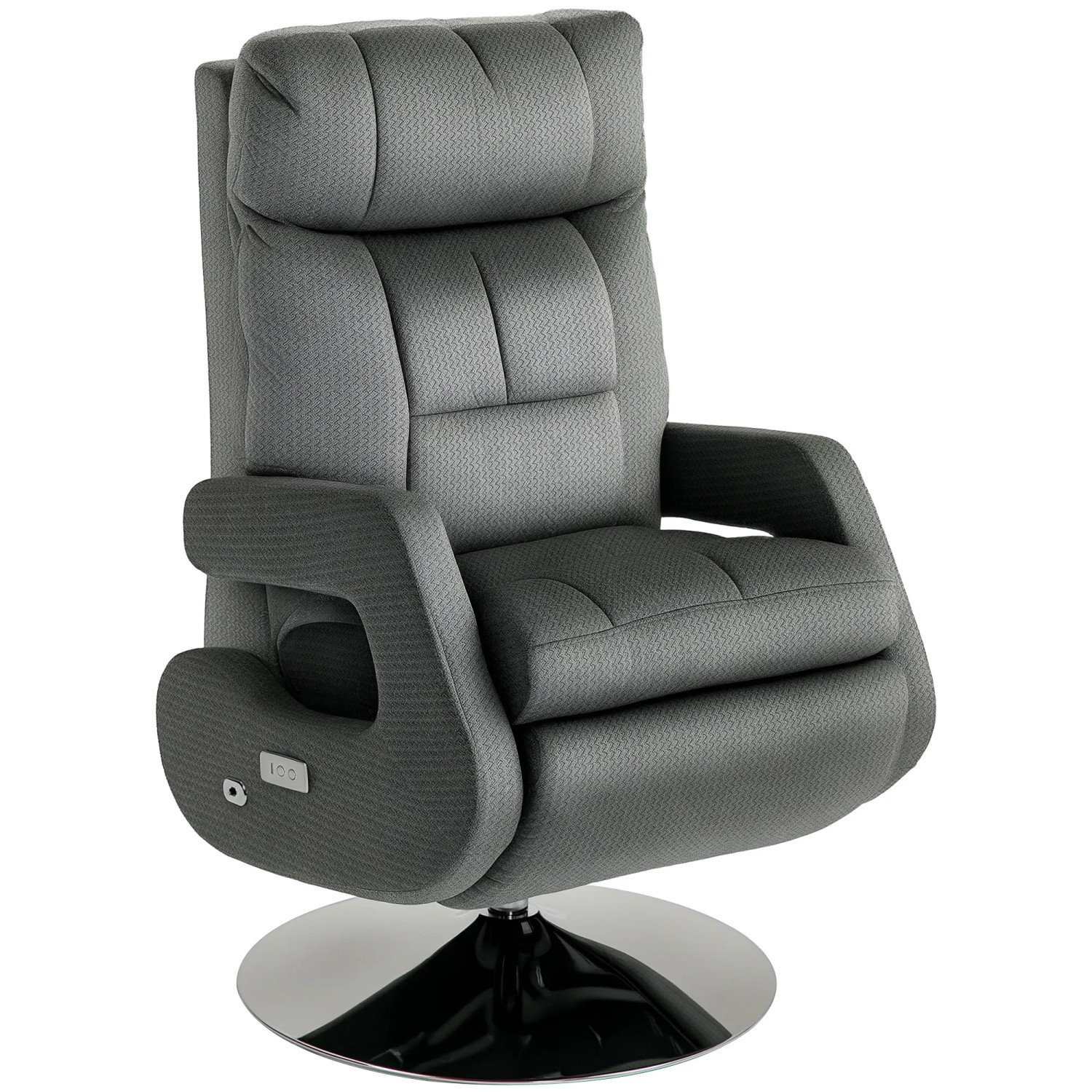 HOMCOM Elektrischer Relaxsessel Stahl Polyester 84L x 69B x 118-124H cm Dunkelgrau
