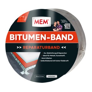 MEM Bitumen-Band Alu, 7,5 cm x 10 m, zur Bauabdichtung und Reparatur. Selbstklebend und aluverstärkt.