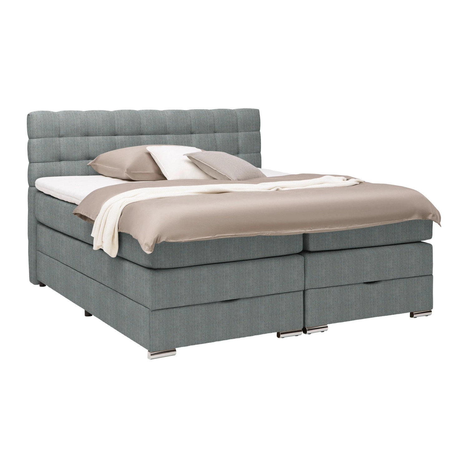 Premium Living Boxspringbett London Dunkelgrau ca. 160x200cm
