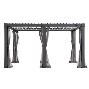 Sunjoy Netz für Matterhorn Multi-Pergola 306x406 cm, grau, mit Moskitonetz