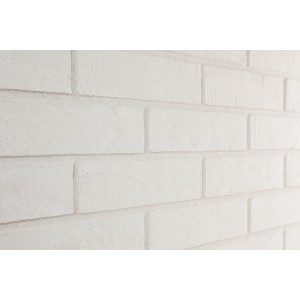 Weißer Elabrick Verblender Dover, 7,1x24 cm, für Innen & Außen. Naturgetreue Steinoptik.