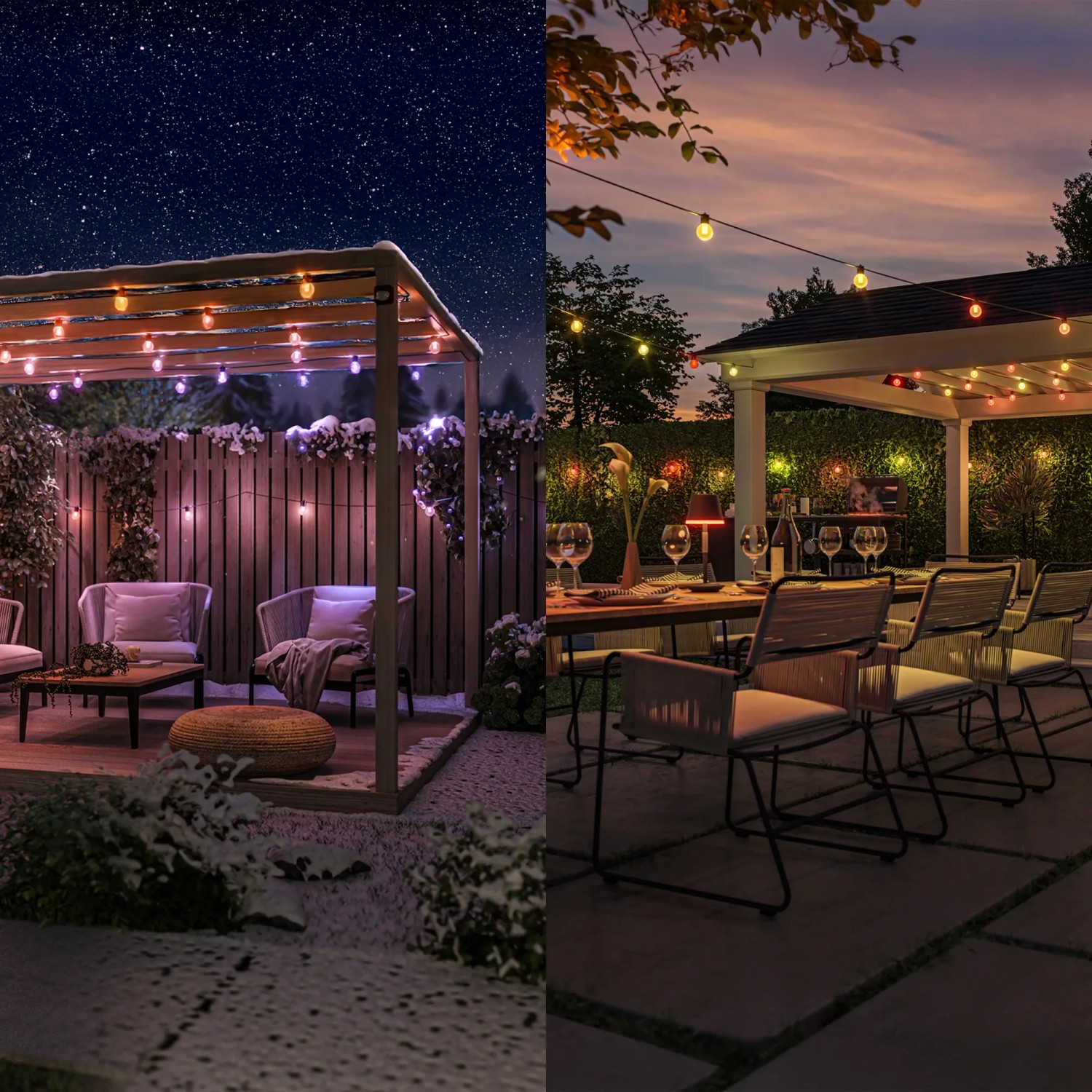 Philips Hue Festavia Globe Lichterkette (7 m) für stimmungsvolle Outdoor-Beleuchtung.