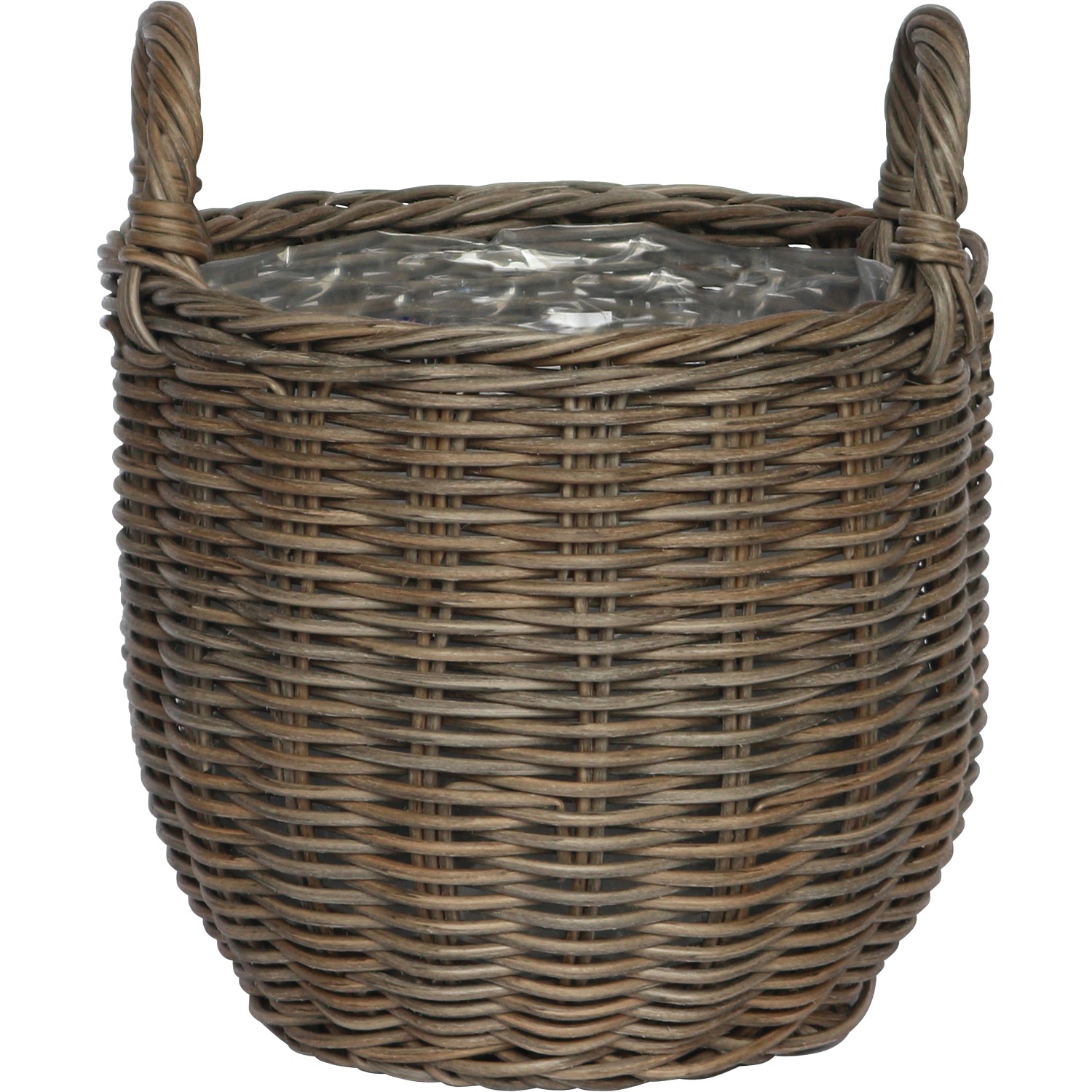 Korb mit Griffen aus Polyrattan 27,5 cm x 27,5 cm x 31,5 cm Grau