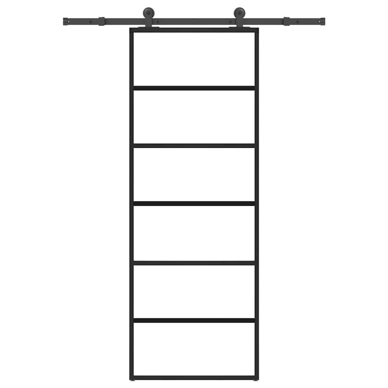 vidaXL Schiebetür mit Beschlag 76x205 cm ESG-Glas & Aluminium 3332827 günstig online kaufen