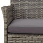 Detailansicht: Grauer Rattan-Gartenstuhl mit Kissen aus dem 5-tlg. Bistro-Set