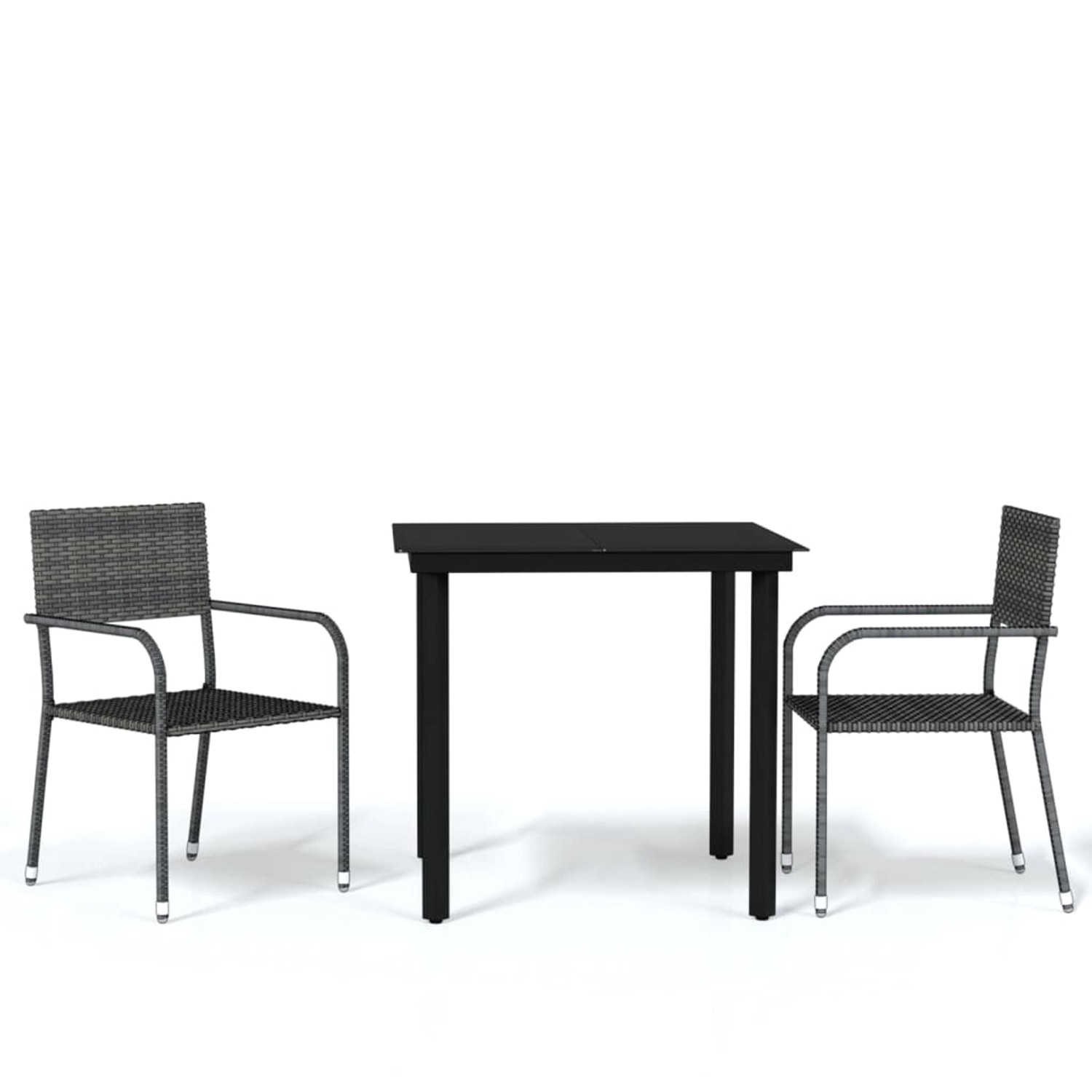 vidaXL 3-Tlg Garten-Essgruppe Grau 3099583 günstig online kaufen