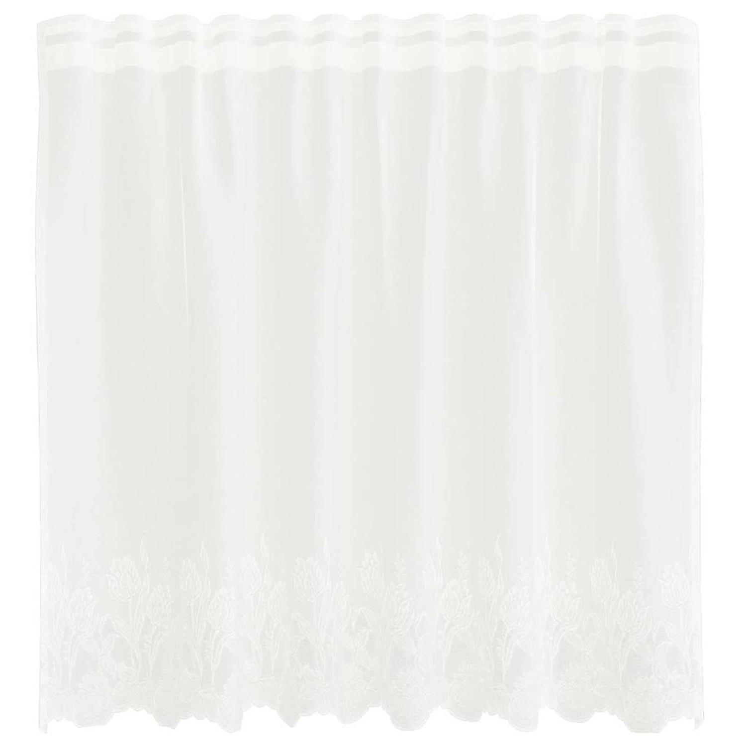 vidaXL Spitzenvorhang mit Vorhängen Weiß 150x120cm Polyester 4107750 günstig online kaufen