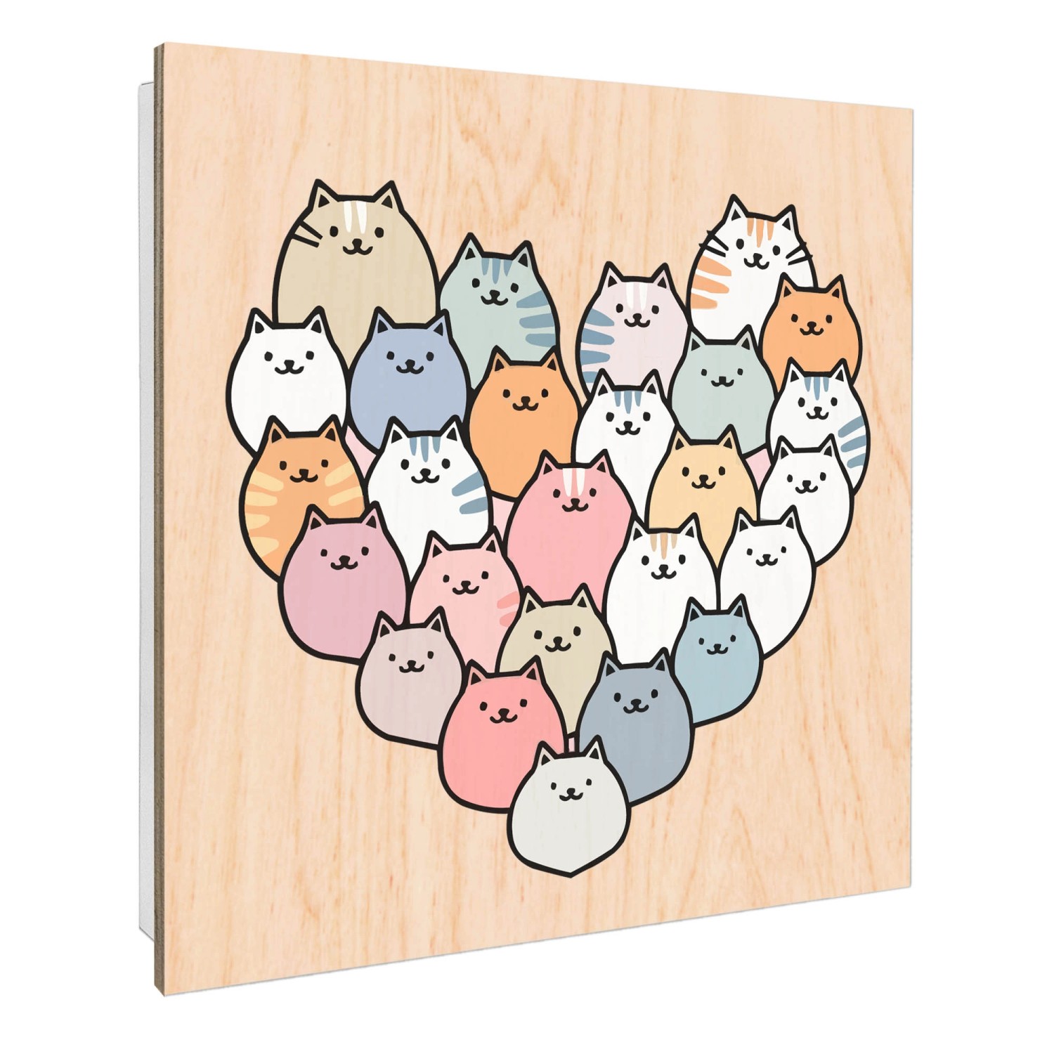 Banjado Schlüsselkasten mit Holzfront 30x30cm Weiß Scharnier Links 50 Haken günstig online kaufen