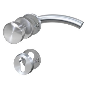 Basi Rosettengarnitur Edelstahl C-Form Links für Profilzylinder