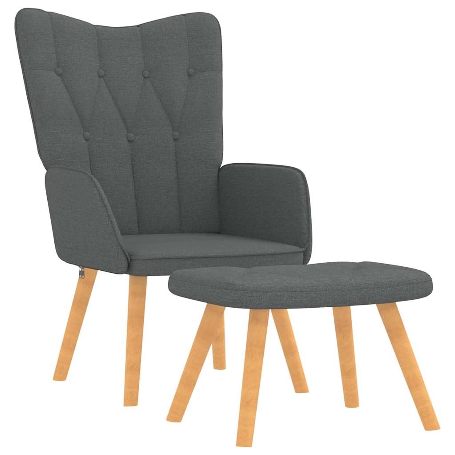 vidaXL Relaxsessel mit Hocker Dunkelgrau Stoff 327535