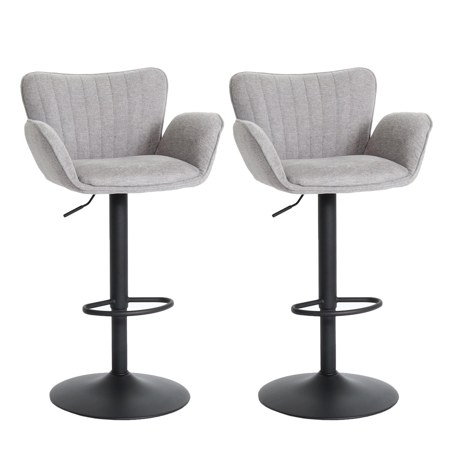PROREGAL 2er-Set Barhocker Gepolstert Mit Lehne Sitzhöhe 66-90cm Mit Armleh günstig online kaufen
