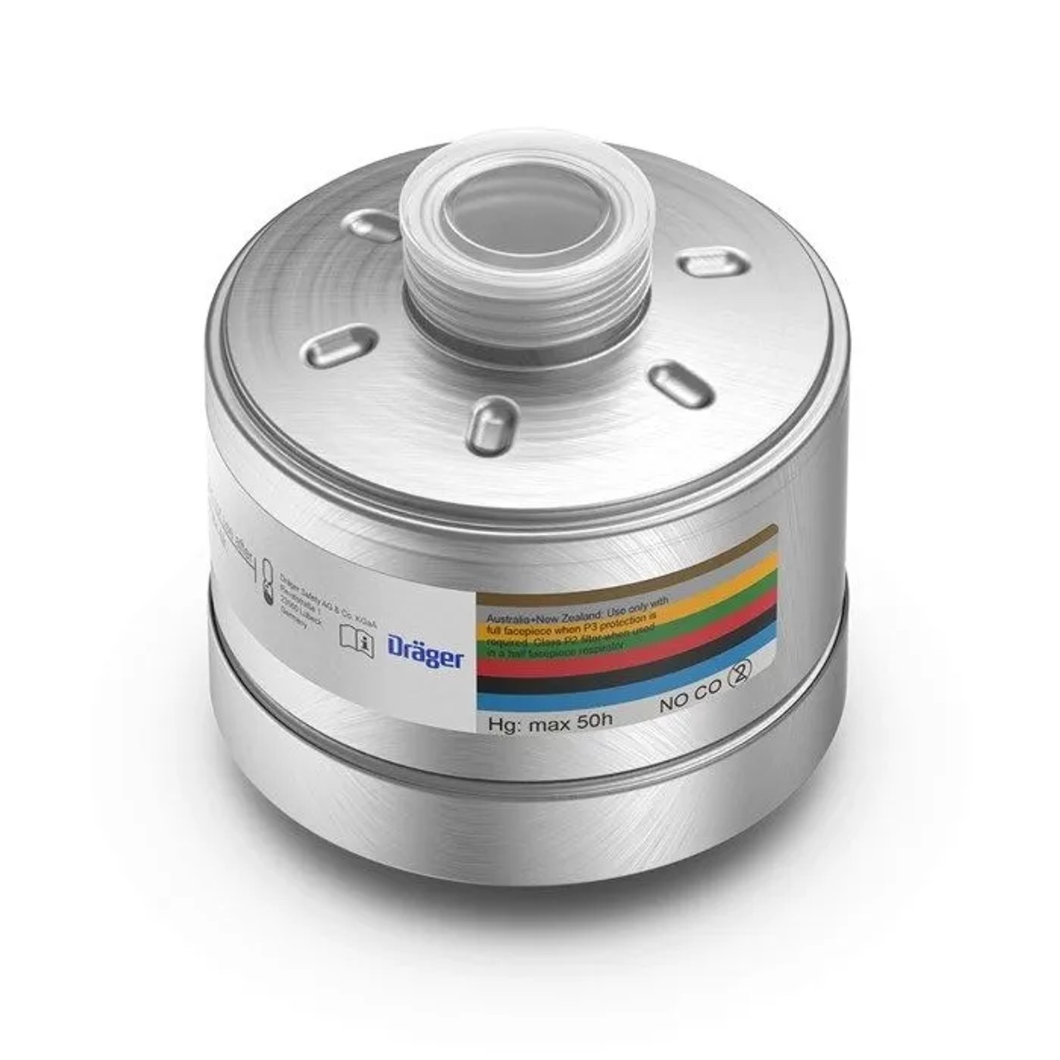 Dräger Atemschutz Kombinationsfilter 1140 A1b2e2k1 Hg No P3 R D Co Gasfilter Partikelfilter mit Rd40 Anschluss Silber