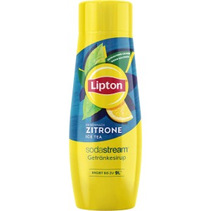 Sodastream Sirup Lipton Ice Tea Zitrone, gelbe Flasche für Kartuschensysteme.