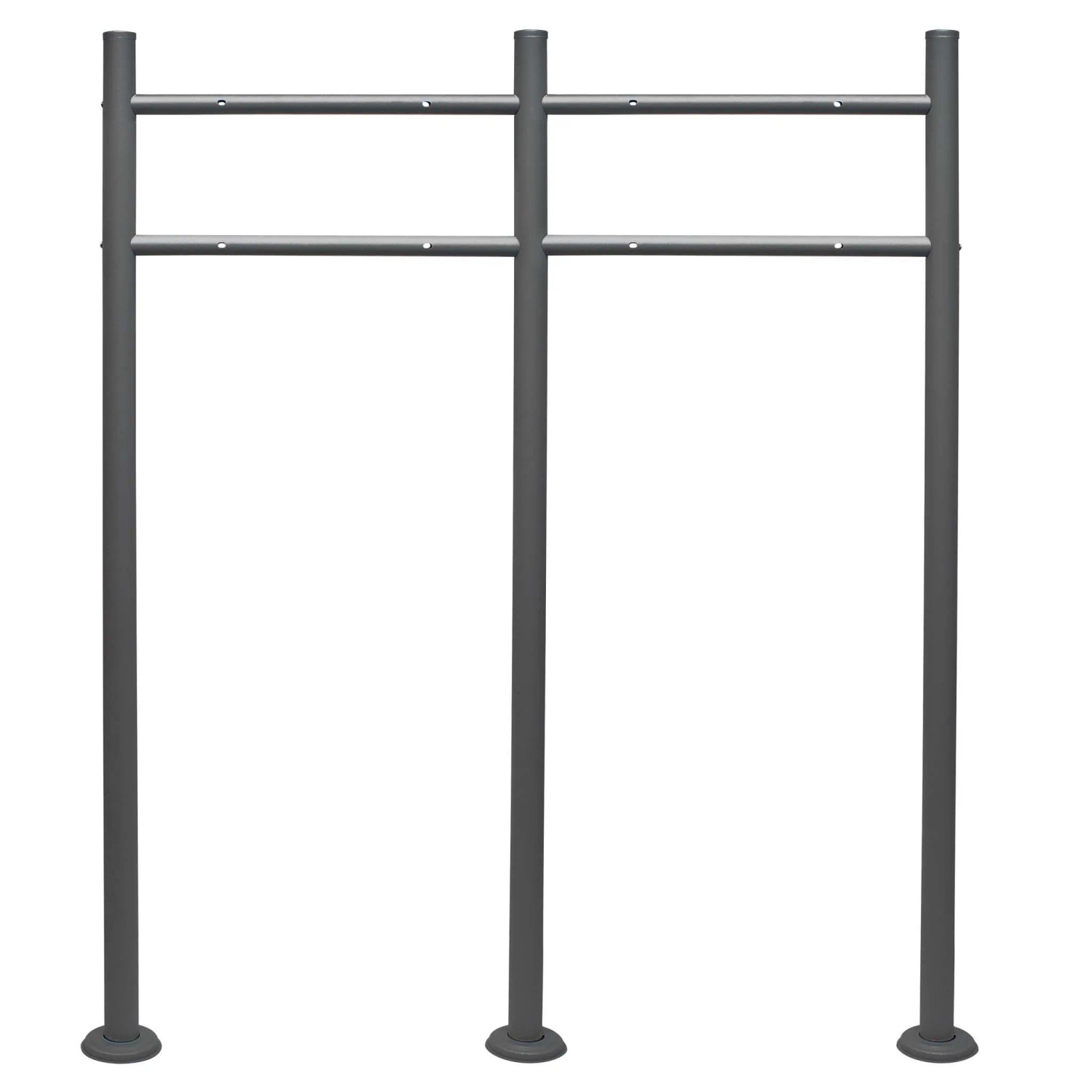 Wiltec Briefkasten Ständer 2Fach Anthrazit 120X100Cm Postkasten Standbriefkasten