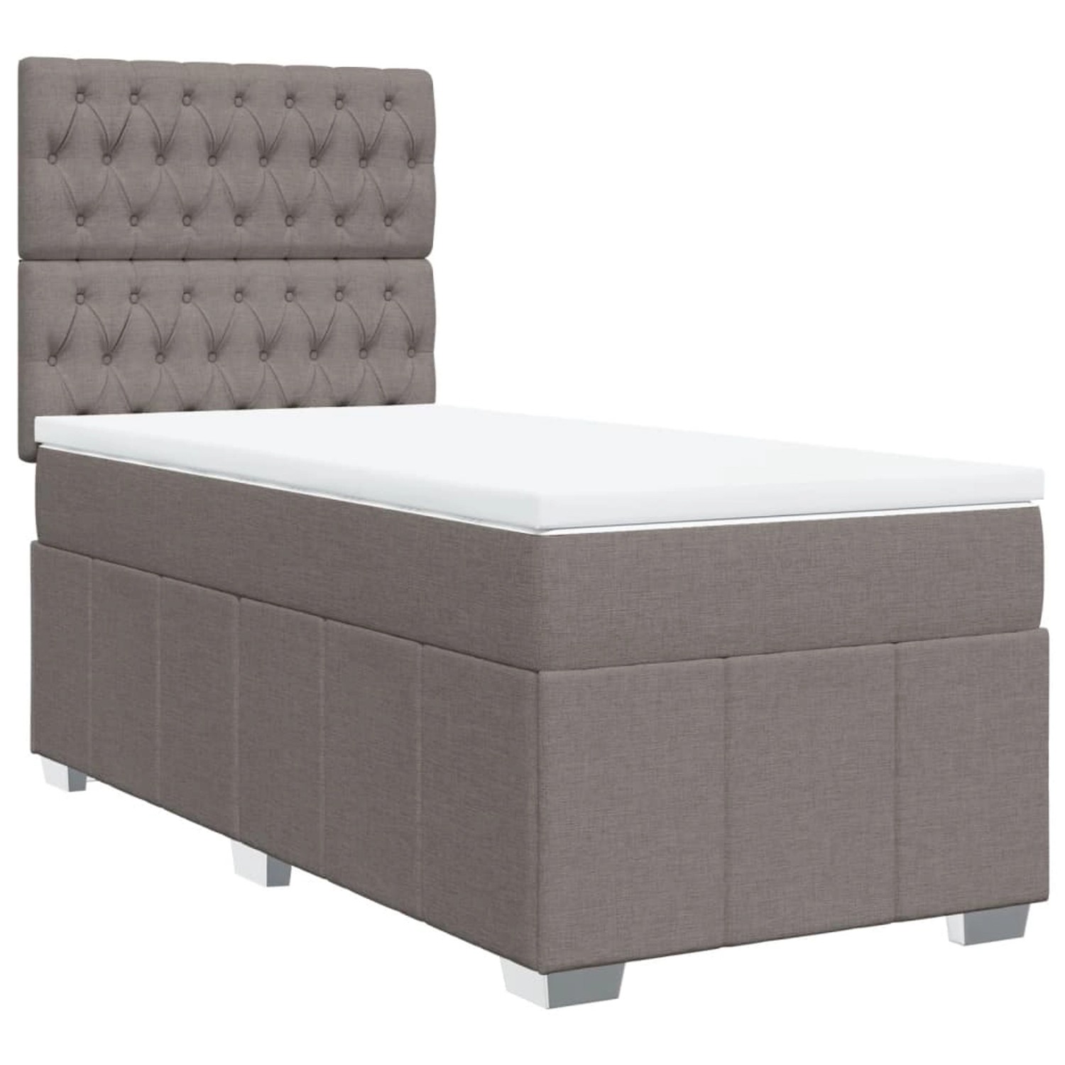 vidaXL Boxspringbett mit Matratze Taupe 100x200 cm Stoff 3291590 günstig online kaufen