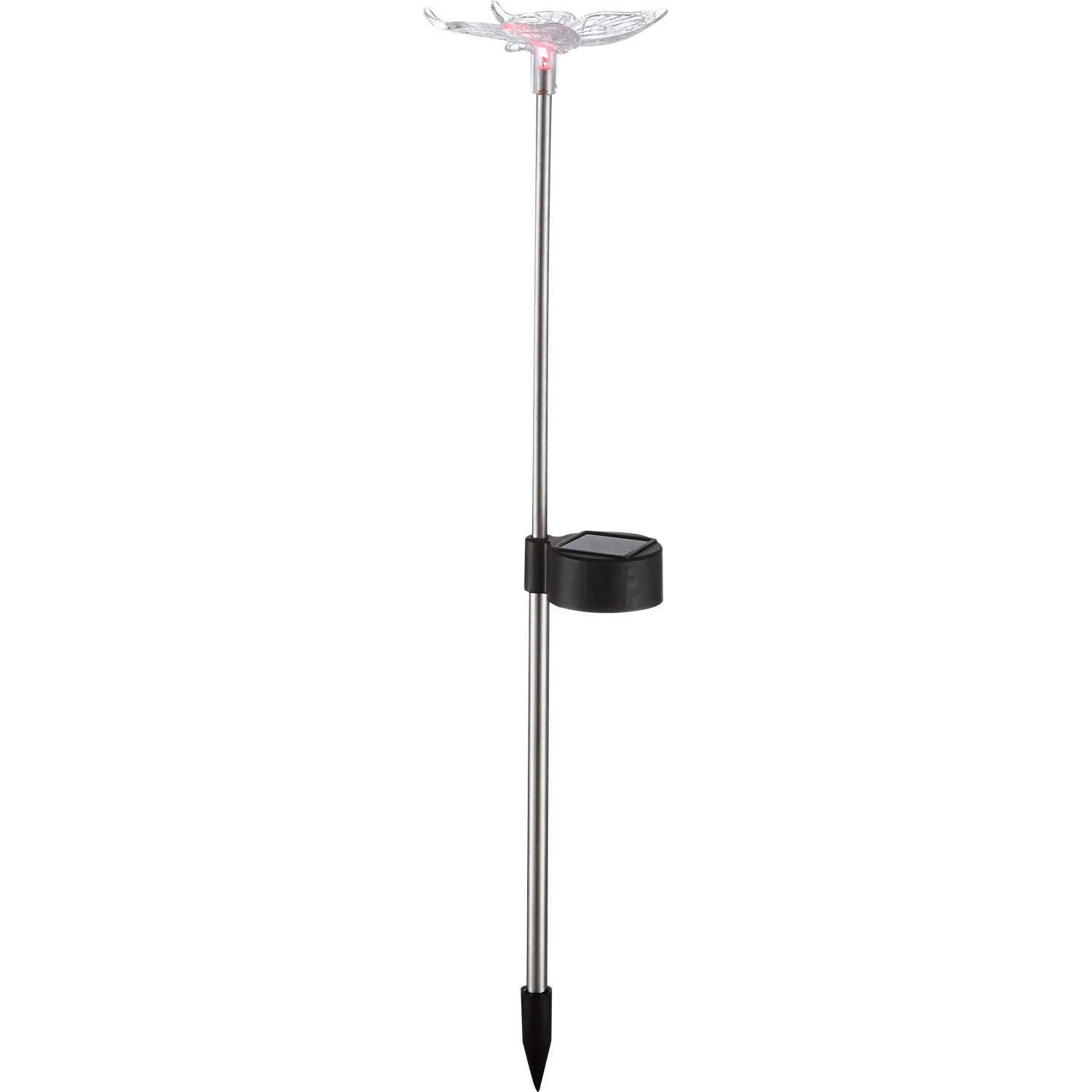 Globo LED-Solaraußenleuchte Insektenform, 4er Set, bunt. Solar-Deko mit Schmetterling und Libelle.