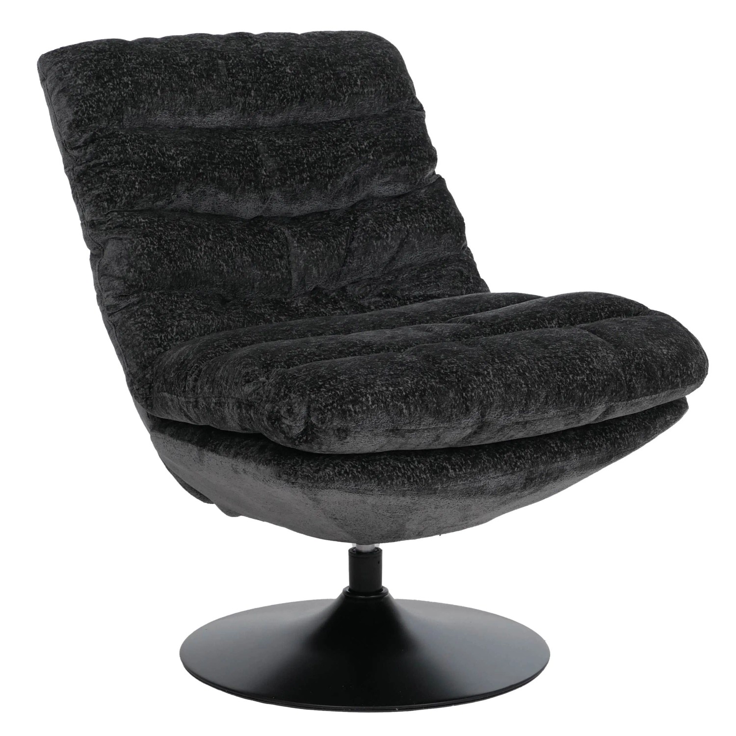 MCW Loungesessel Q29 Drehbar Stoff Chenille 470g/m² Öko-Tex Stahl Dunkelgrau