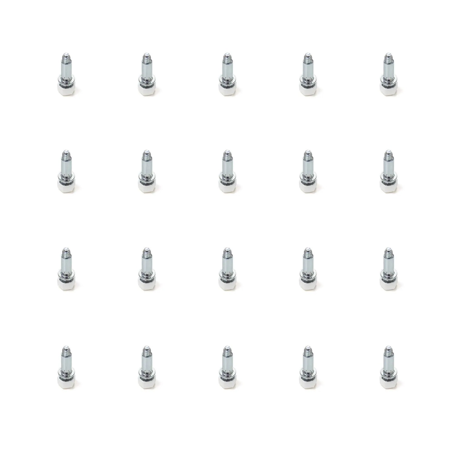 Emuca Lot von 20 Nivellierer für Möbel Hexagonaler Sockel M6 18 mm Einstellung Stahl und Kunststoff