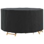Schwarze, runde vidaXL Gartenmöbelabdeckung aus 210D-Gewebe, wasserdicht und UV-beständig, schützt Outdoor-Möbel.