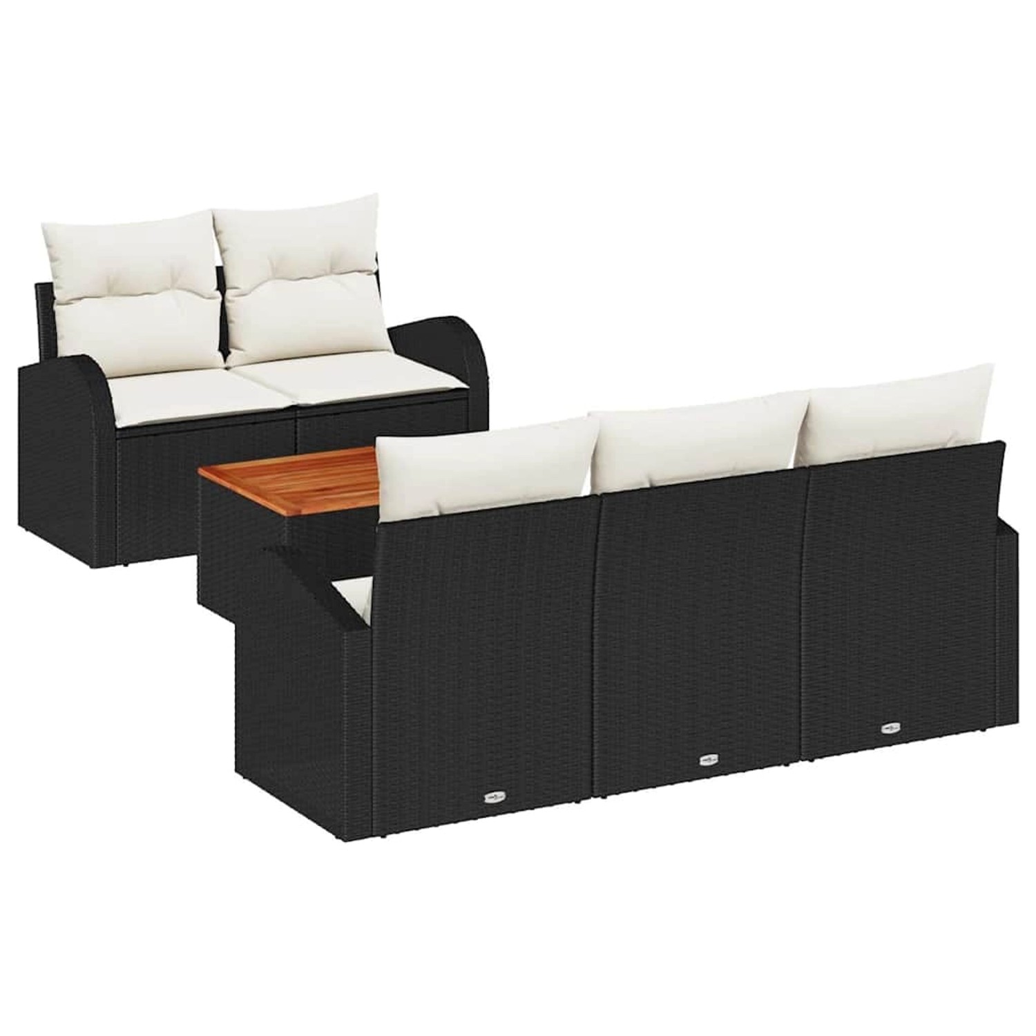 vidaXL Garten-Sofa-Set 6-Tlg Schwarz Weiß 3356185 günstig online kaufen
