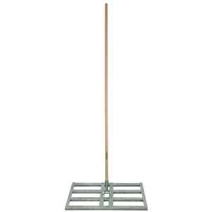 Sonneck Rasenrakel aus Metall mit Holzstiel zur Bodenbearbeitung und Rasenpflege.