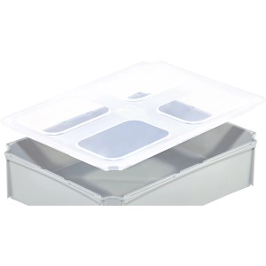 Transparenter Deckel für Eurobox-System Einsatzkasten 1/2 quer, passend für Aufbewahrungsboxen.