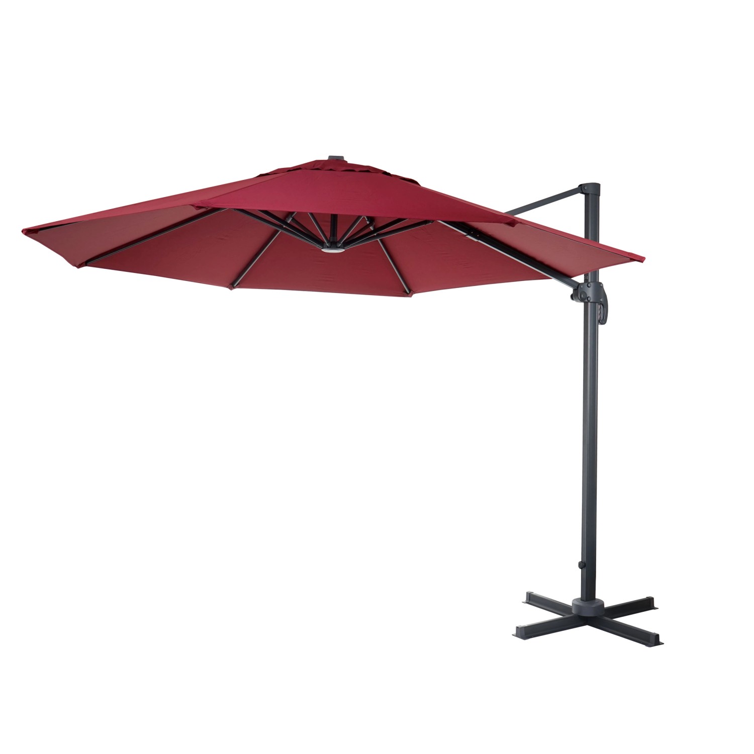 MCW Ampelschirm A96 Ø 3m Bordeaux ohne Ständer Drehbar