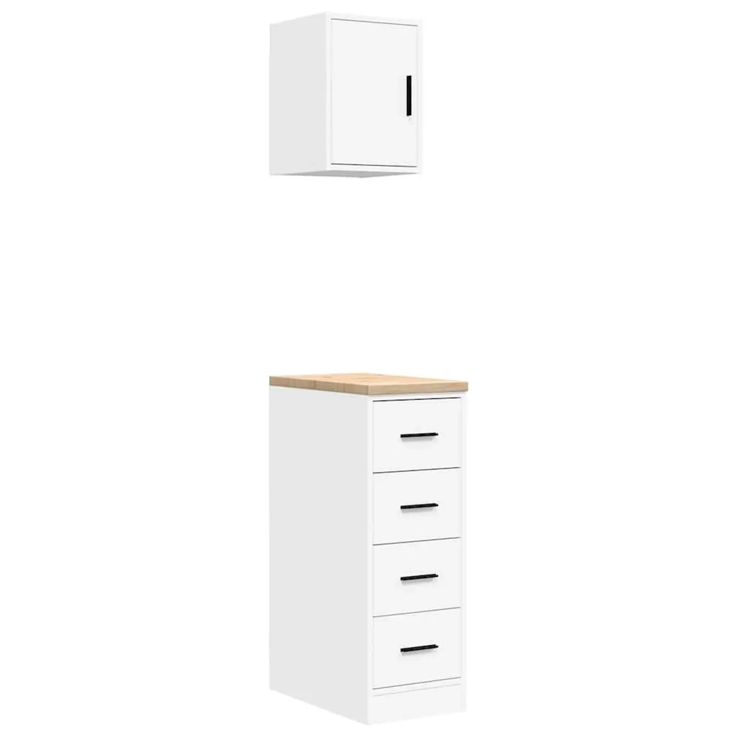 vidaXL Garagenschränke 2 Stk Weiß Holzwerkstoff 3328314