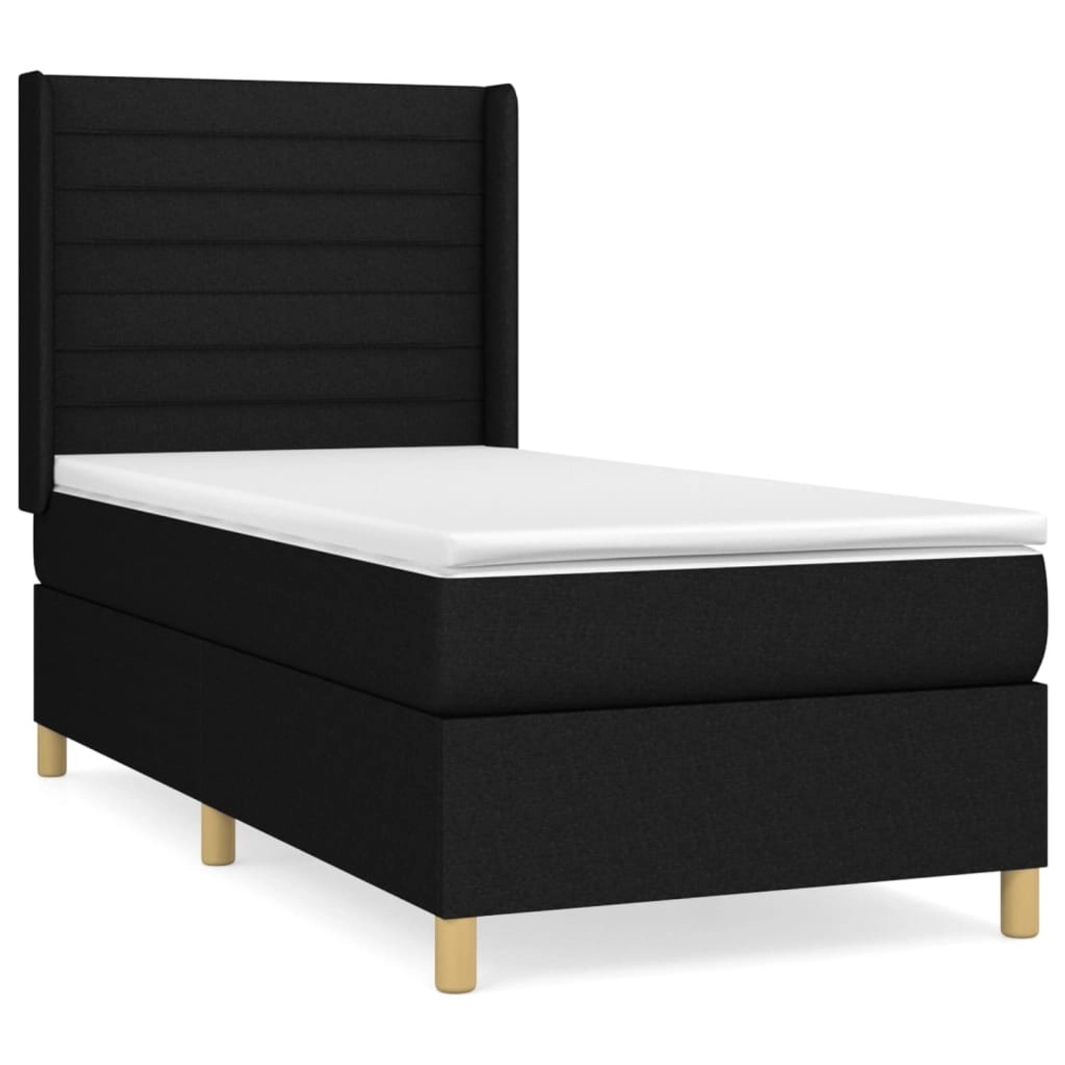 vidaXL Boxspringbett mit Matratze Schwarz 80x200 cm Stoff1380074 günstig online kaufen