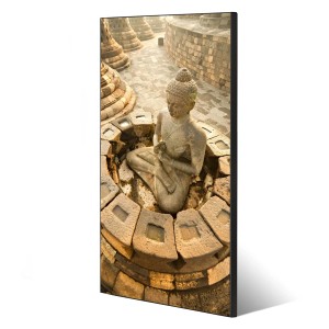 Banjado Magnettafel mit Buddha-Motiv, 37x78cm, schwarz. Wanddekoration für Notizen und Fotos.