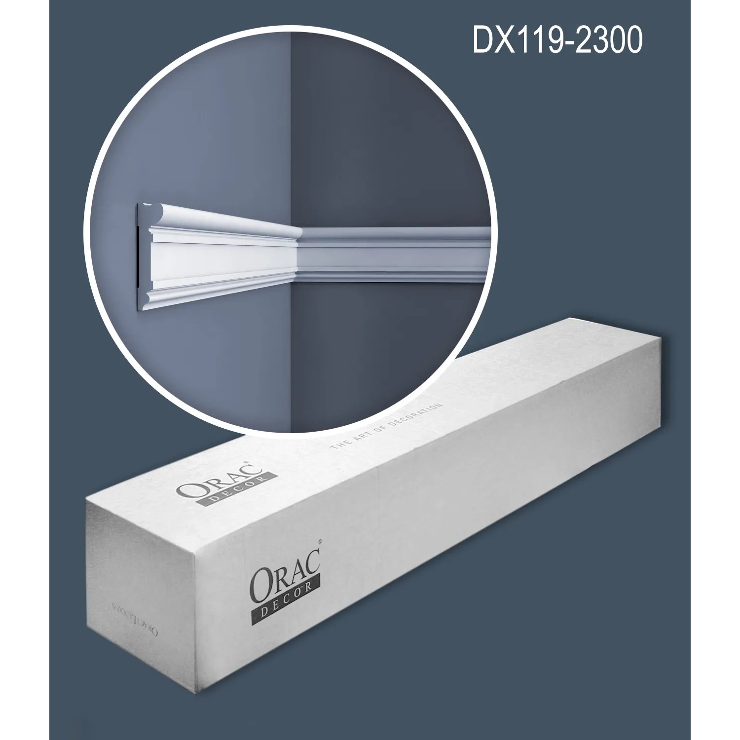 ORAC DECOR DX119-2300 LUXXUS Zierleisten Set mit 18 Türumrandungen (41,4 m) in Weiß.