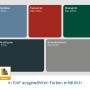 Farbauswahl für EcoStar Kaminholzregal: Taubenblau, Purpurrot, Moosgrün, Anthrazitgrau, Graualuminium.
