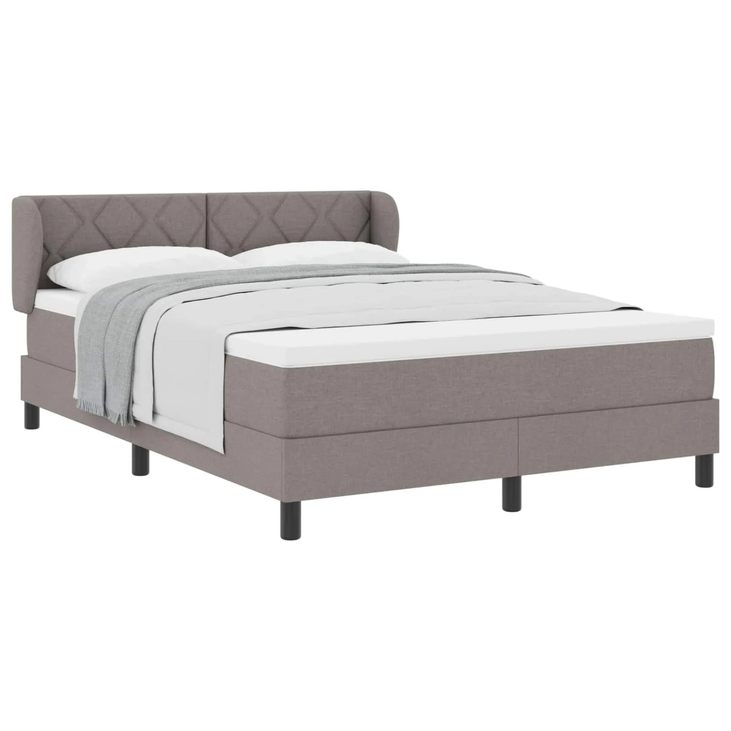 vidaXL Boxspringbett mit Matratze Taupe 160 x 200 cm Stoff 3340098