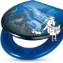baliv WC-Sitz Saria mit Ozean-Motiv, MDF Holzkern, blau. Toilettendeckel mit Delfinen und Comicfiguren.