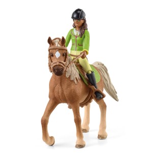 Schleich Horse Club Spielfigur Sarah & Mystery, detailgetreue Araber-Stute mit Reiterin.