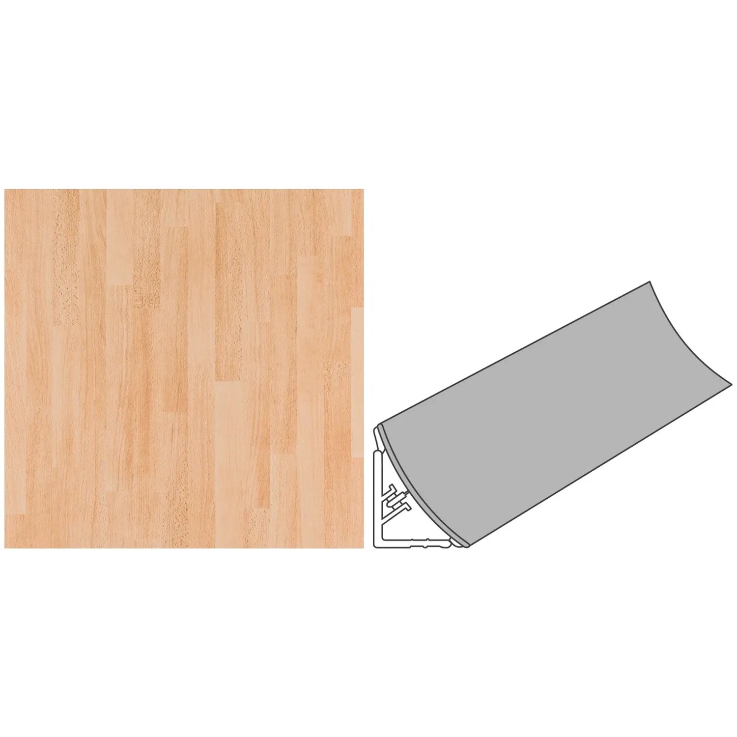 Wandabschlussleiste Buche Parkett, 59x3cm, für Arbeitsplatten. Harmonischer Übergang zur Wand.