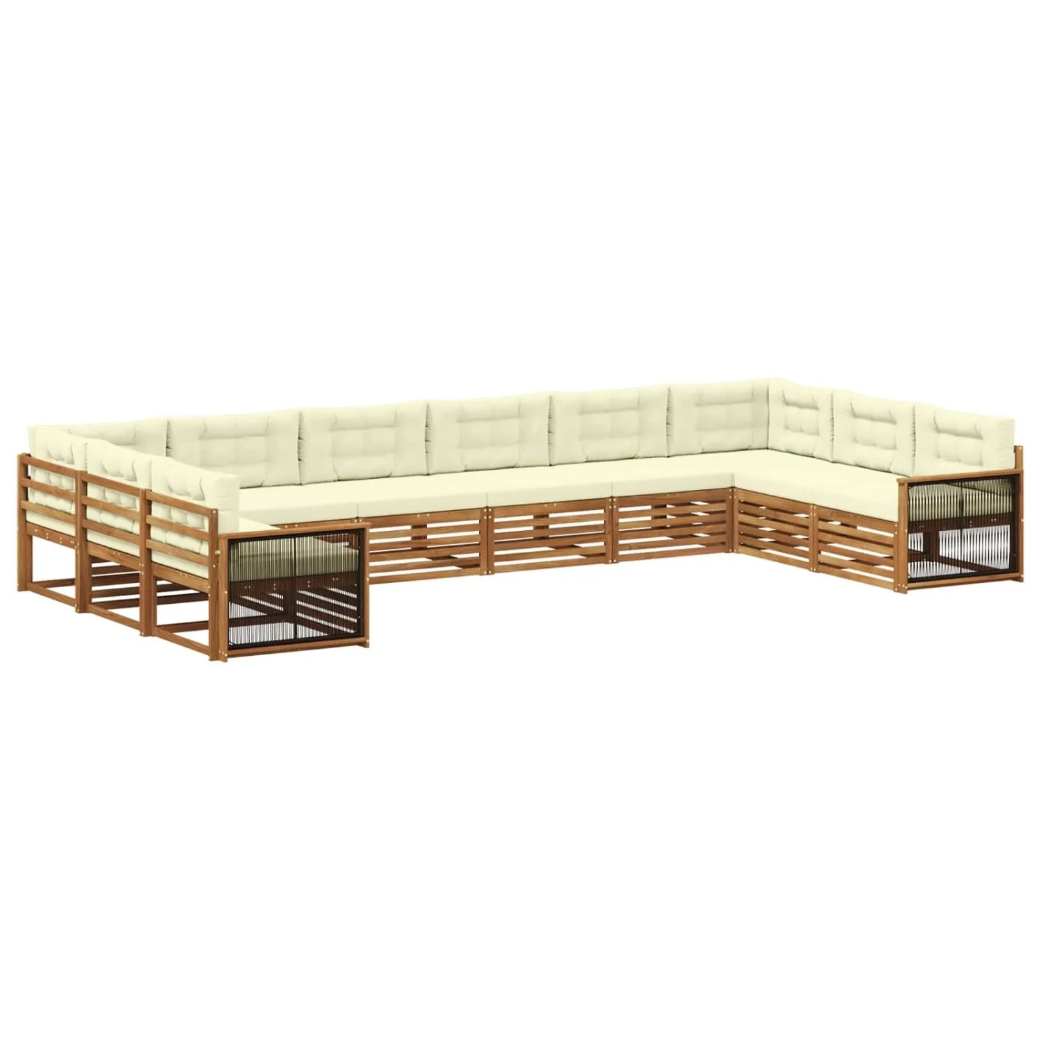 vidaXL Sofagarnituren mit Kissen 10 Stk Massivholz Akazie 3383893