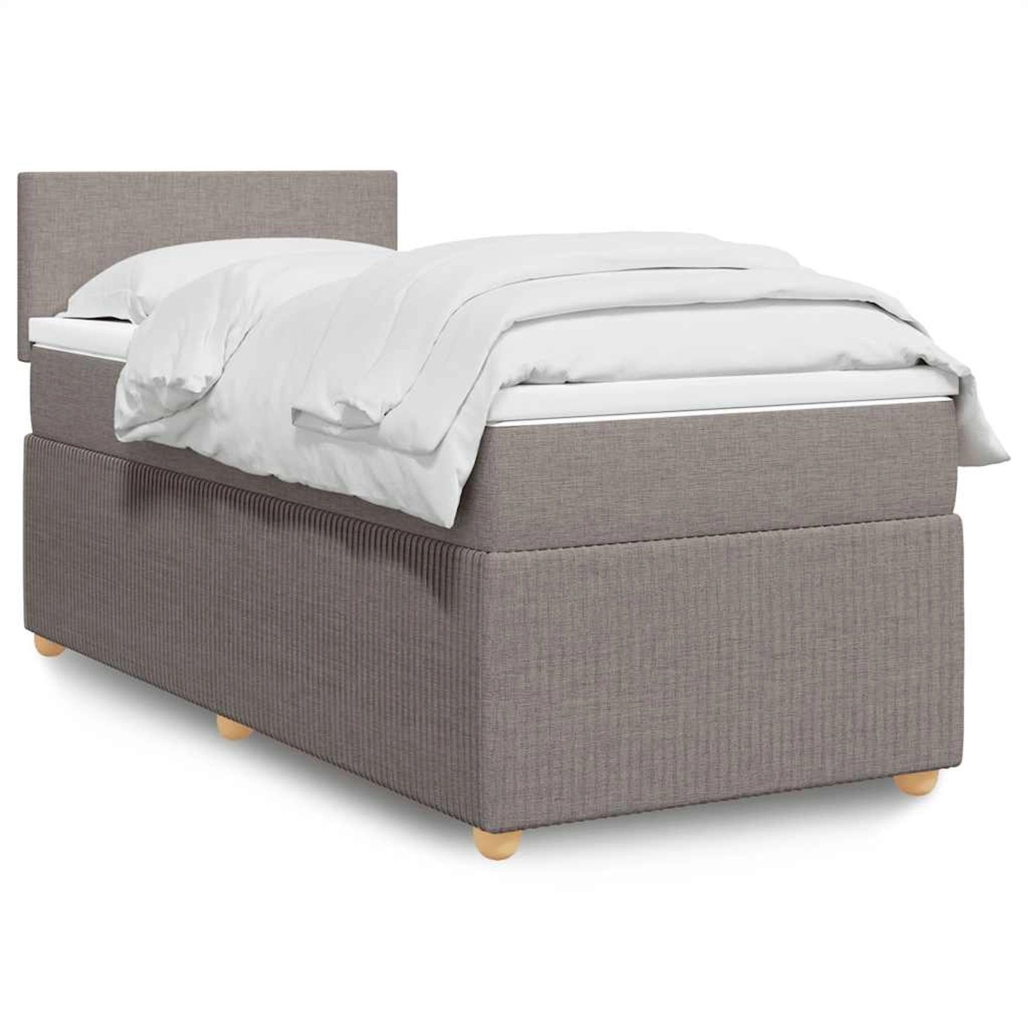 vidaXL Boxspringbett mit Matratze Taupe 100x200 cm Stoff 3289664 günstig online kaufen