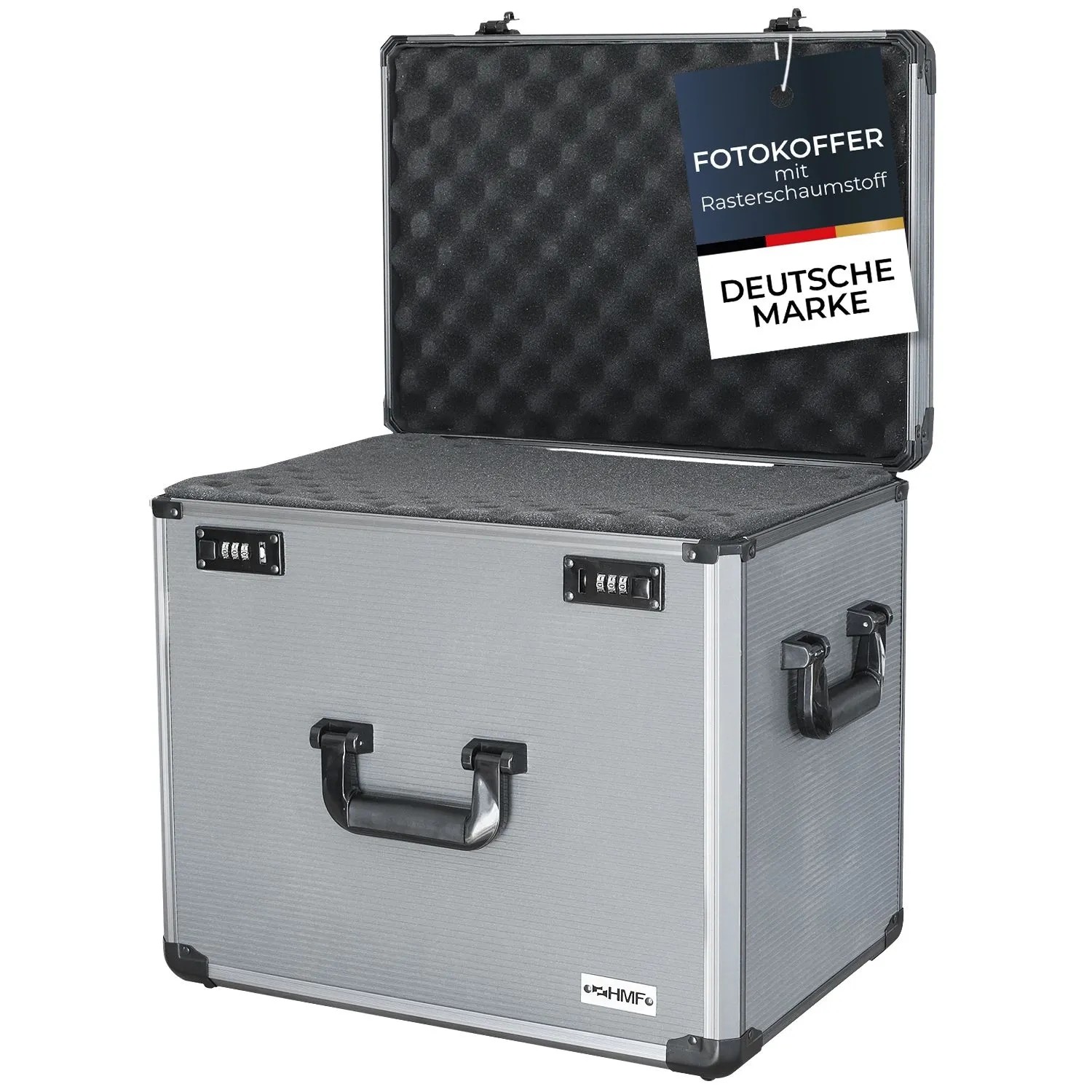 HMF 14422-02 Alu Fotokoffer Miniaturenkoffer Rasterschaumstoff 46 x 33 x 41 cm