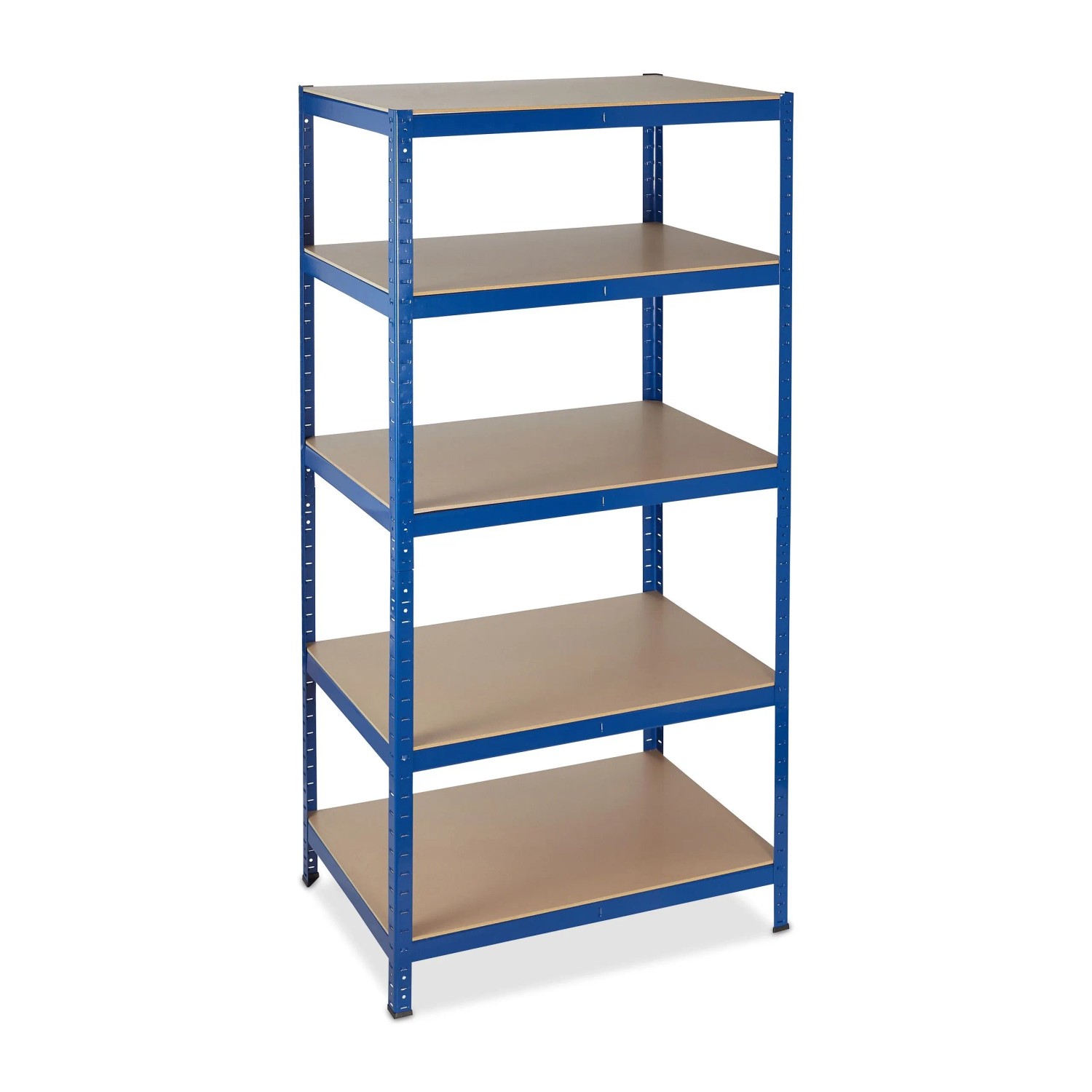 Relaxdays Schwerlastregal Metall MDF Blau Braun Höhenverstellbar Teilbar 180 cm x 90 cm x 60 cm 27,9 kg